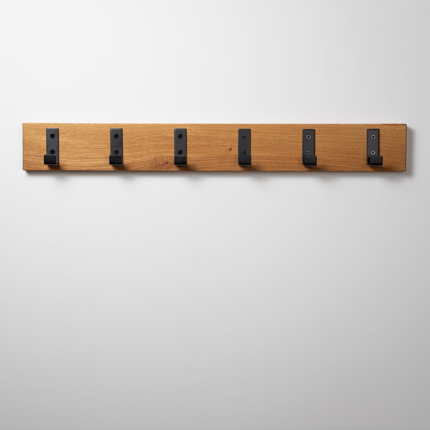 Wandgarderobe Eiche mit Metallhaken (L-Form)
