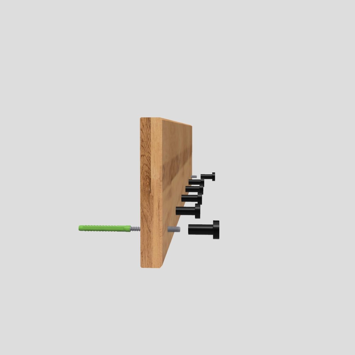 Garderobe aus Eichenholz mit Berg Motiv - WOODS - Holzmanufakur im Chiemgau