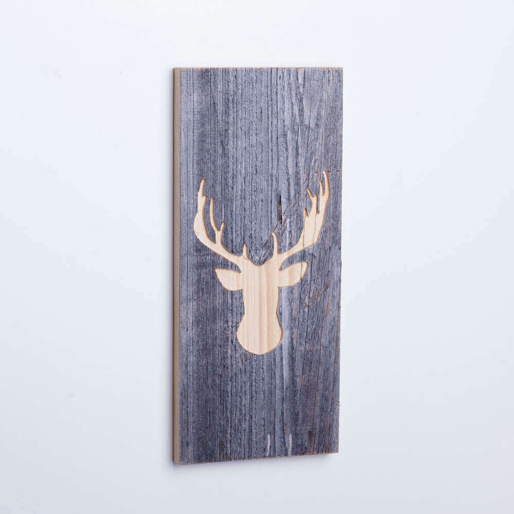 Holzbild mit Hirsch Motiv aus Altholz - WOODS - Holzmanufakur im Chiemgau