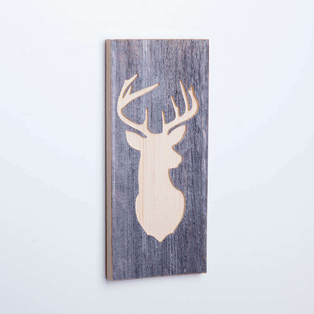 Holzbild mit Hirsch Motiv aus Altholz - WOODS - Holzmanufakur im Chiemgau
