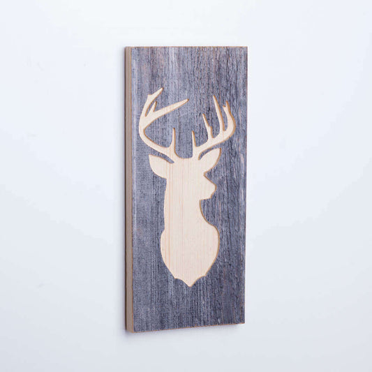 Holzbild mit Hirsch Motiv aus Altholz - WOODS - Holzmanufakur im Chiemgau
