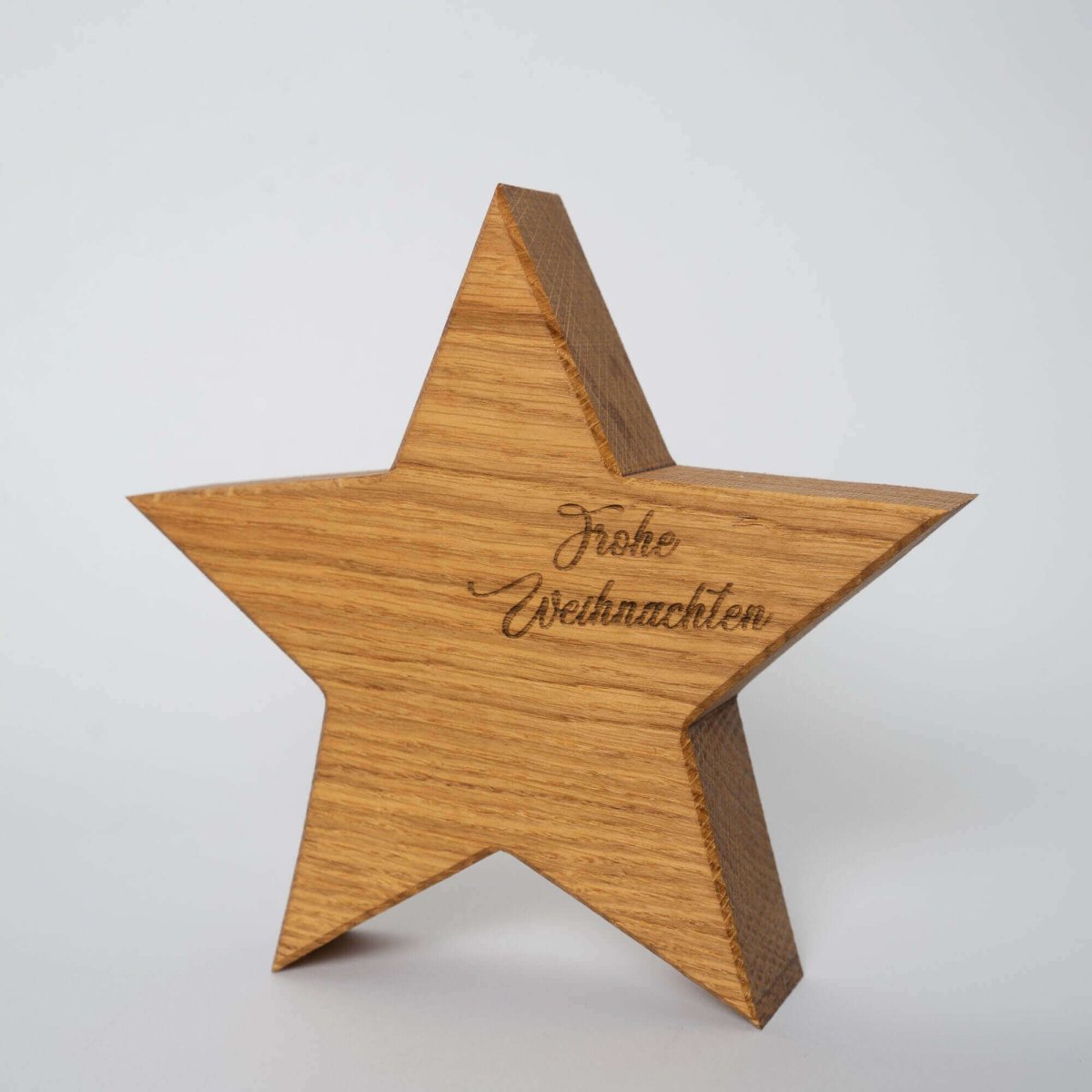 Holzstern Eiche - Frohe Weihnachten - WOODS - Holzmanufakur im Chiemgau