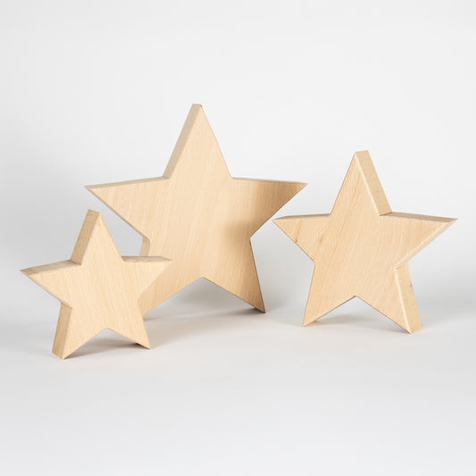 Dreierset Holzsterne Buche