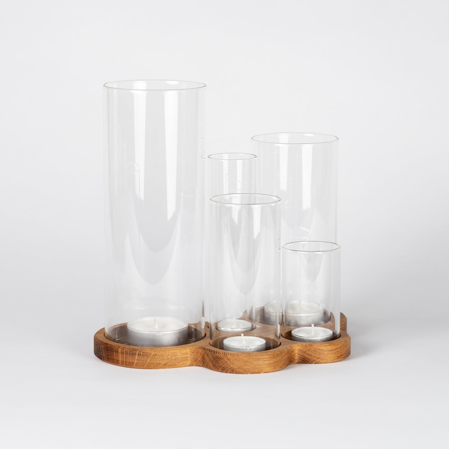 Teelichthalter Eiche – 5 Windlichter