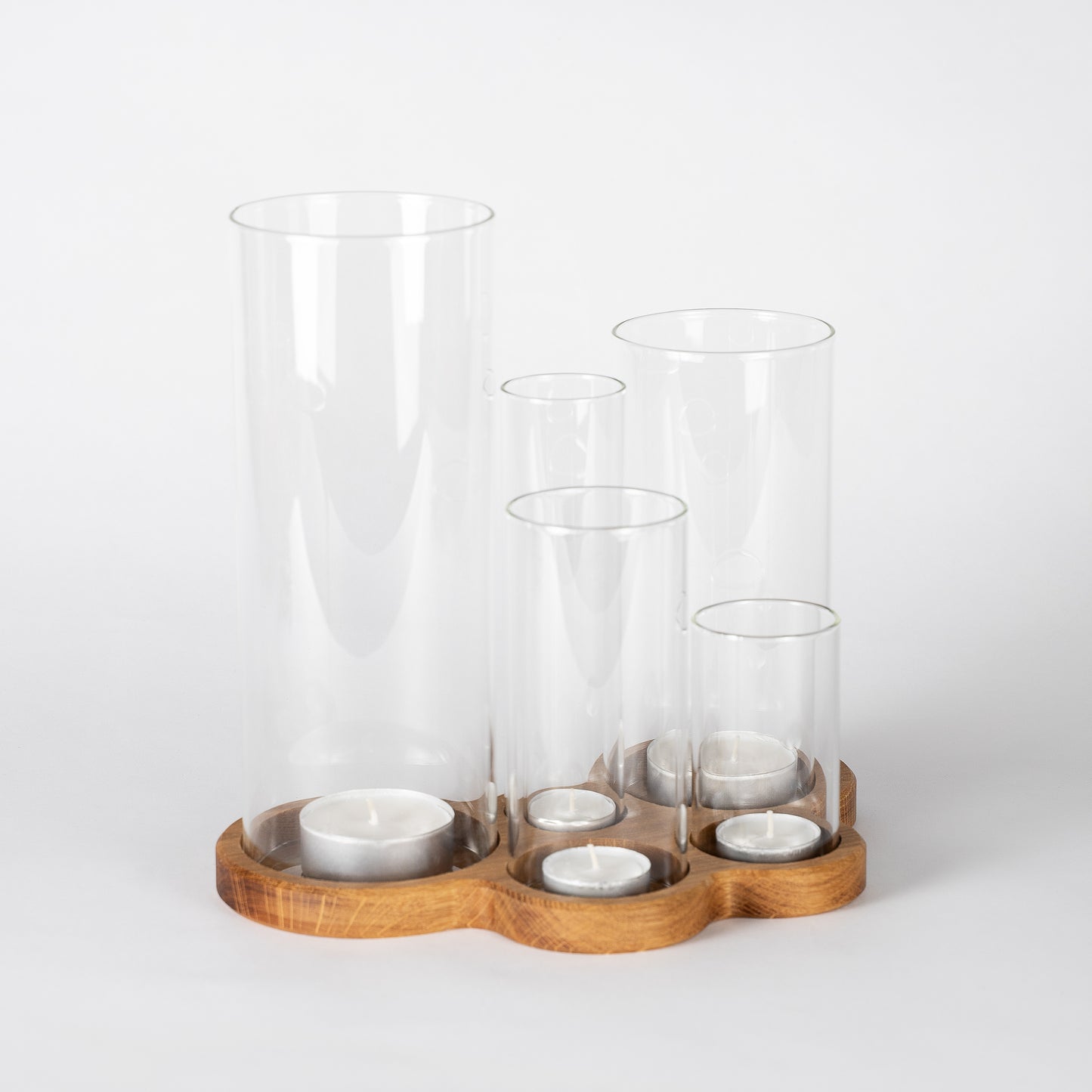 Teelichthalter Eiche – 5 Windlichter