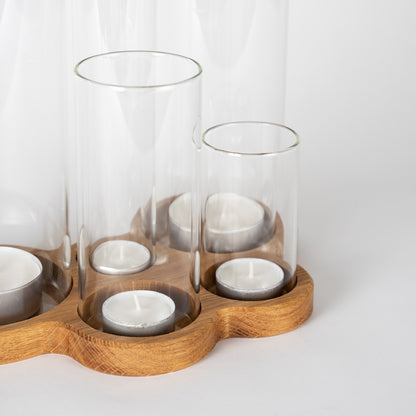 Teelichthalter Eiche – 5 Windlichter