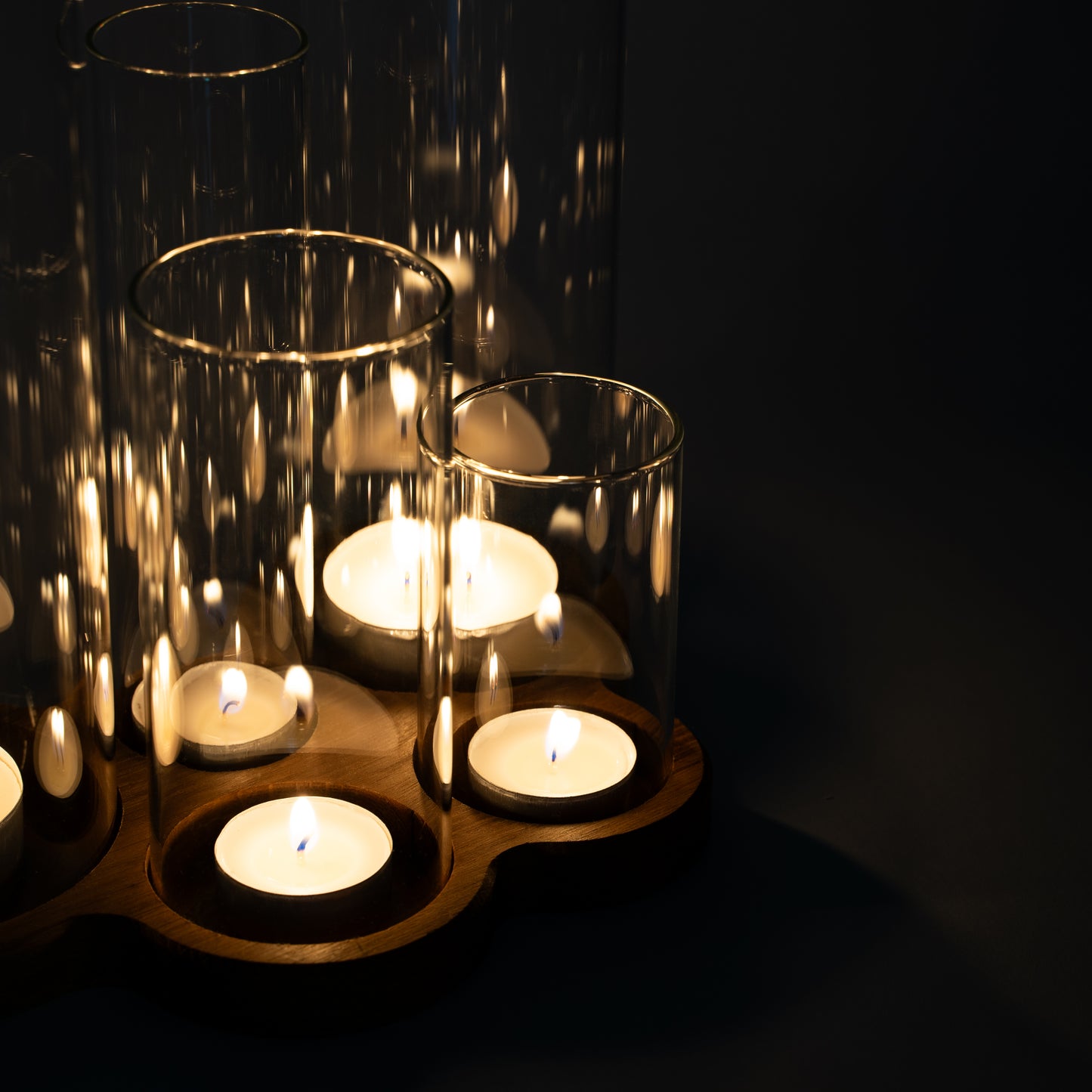 Teelichthalter Eiche – 5 Windlichter