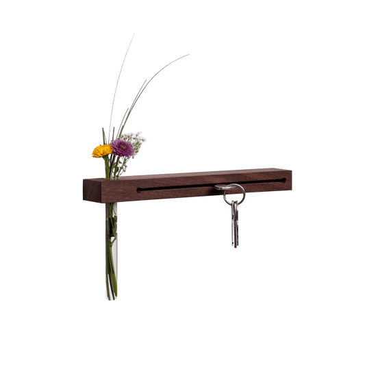 Schlüsselbrett mit Vase Nussbaum