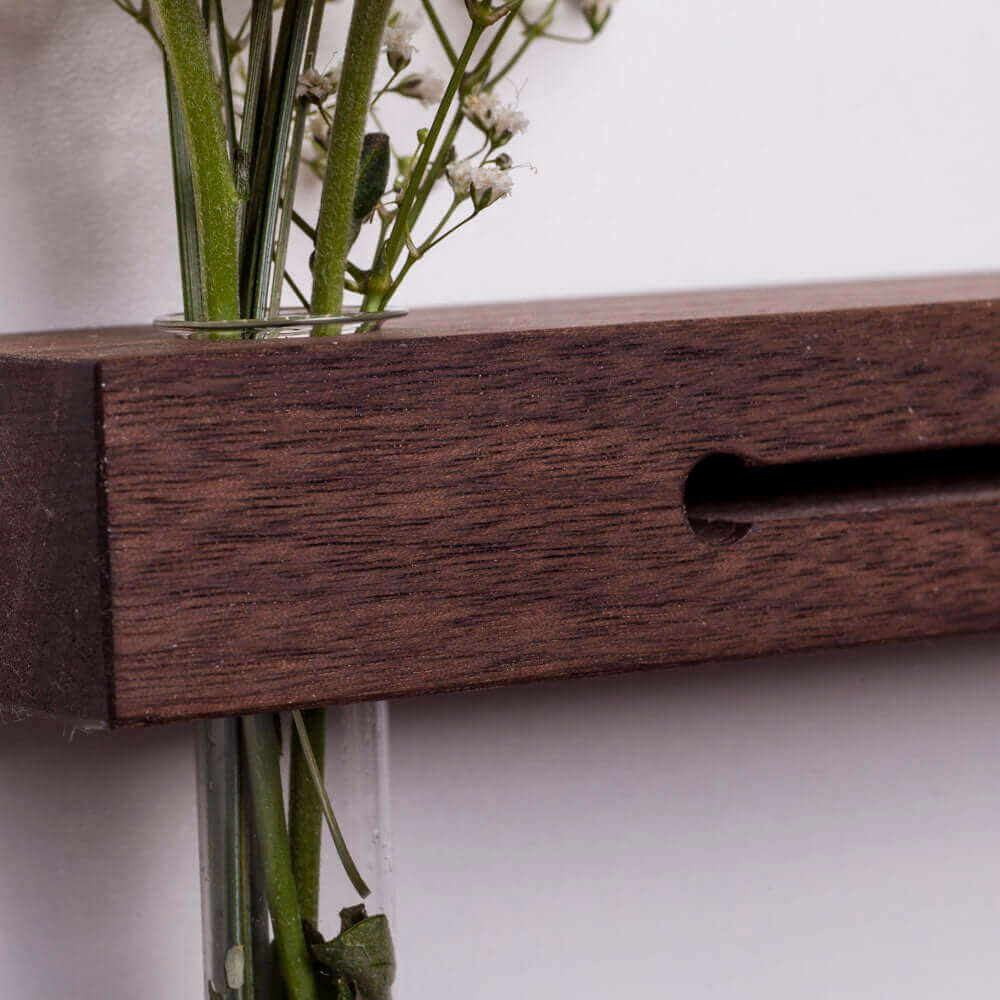 Schlüsselbrett Holz mit XXL Ablage Nussbaum Wand-Regal