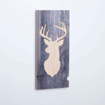 Holzbild mit Hirsch Motiv aus Altholz - WOODS - Holzmanufakur im Chiemgau