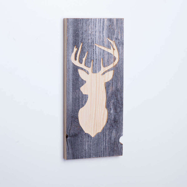 Holzbild mit Hirsch Motiv aus Altholz - WOODS - Holzmanufakur im Chiemgau