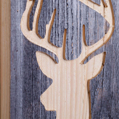 Holzbild mit Hirsch Motiv aus Altholz - WOODS - Holzmanufakur im Chiemgau