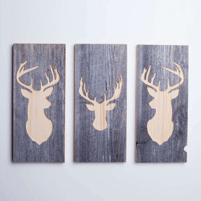 Holzbild mit Hirsch Motiv aus Altholz - WOODS - Holzmanufakur im Chiemgau