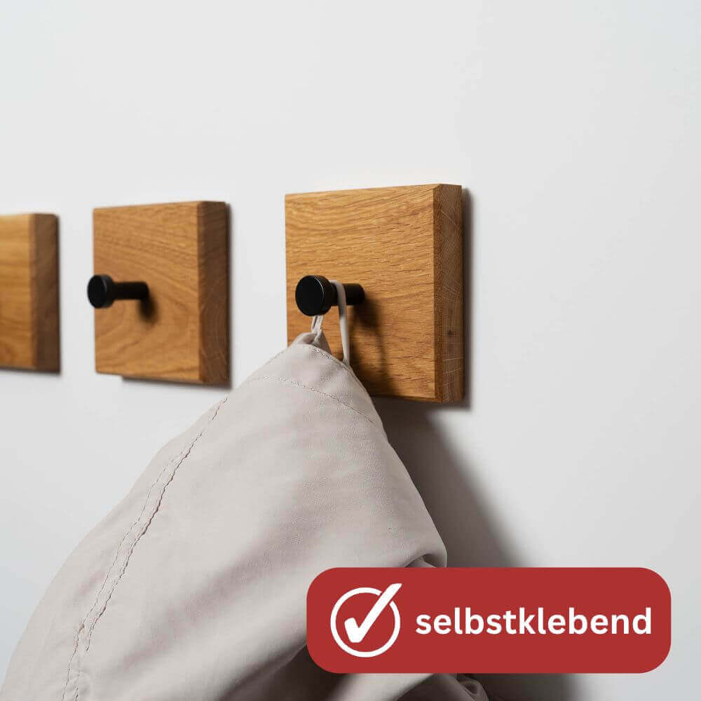 Garderobenhaken Eiche – stilvolle Wandaufbewahrung – WOODS